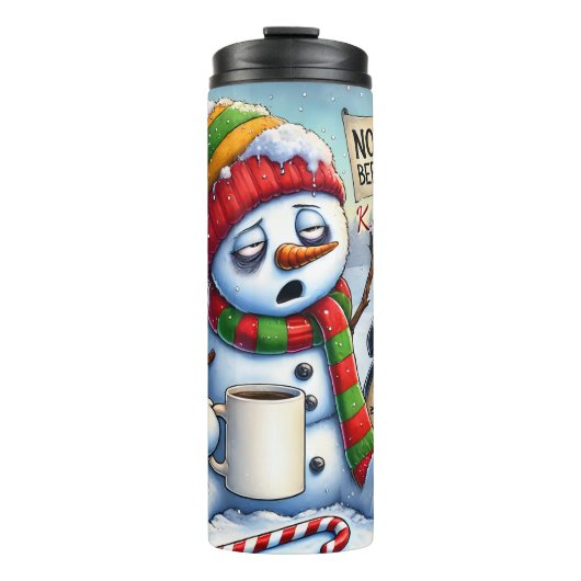 Grumpy Snowman Nicht Jolly Coffee Thermosbecher (Vorderseite)