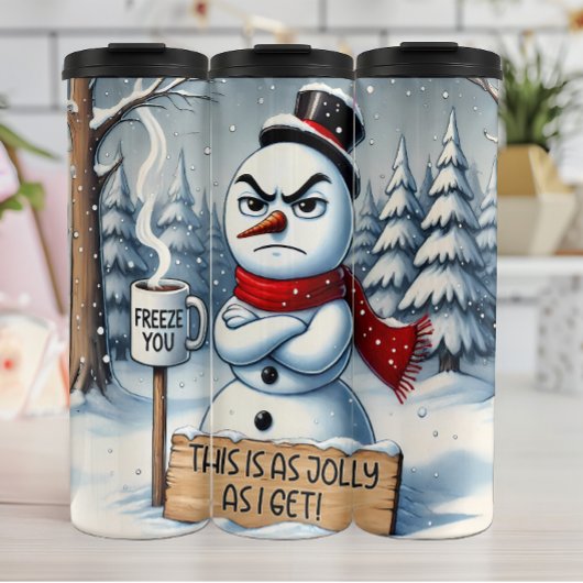 Grumpy Snowman so Jolly wie Thermosbecher