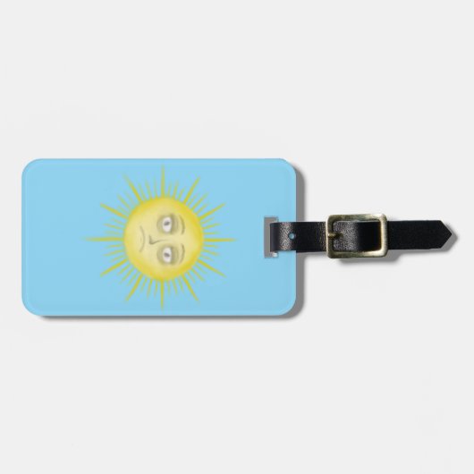Grumpy Sonne, Schlafender Mond Gepäckanhänger (Vorderseite horizontal)