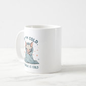 Grumpy Sphynx Cat Cold Humor Cartoon Design Kaffeetasse (Vorderseite Links)