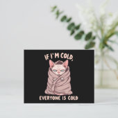 Grumpy Sphynx Cat Cold Humor Illustration Postkarte (Stehend Vorderseite)