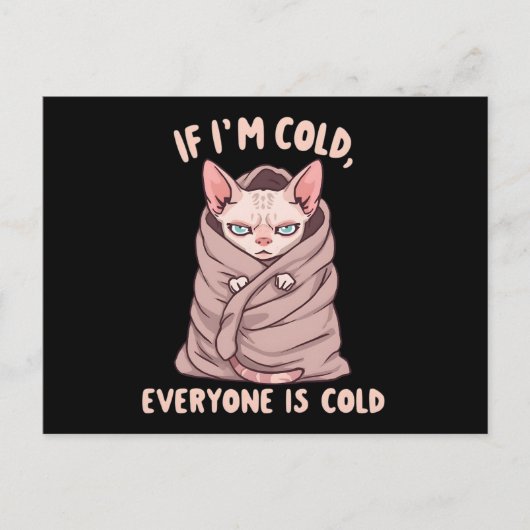 Grumpy Sphynx Cat Cold Humor Illustration Postkarte (Vorderseite)