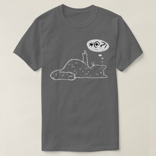 Grumpy Stubborn Cat Middle Finger Cat Kitty Curse  T-Shirt (Design vorne)