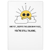 Grumpy sun Clipboard Klemmbrett (Rückseite)