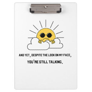 Grumpy sun Clipboard Klemmbrett
