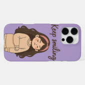 Grumpy Süße Mädchen Aufkleber – Langhaarige & Over iPhone Hülle (Rückseite (Horizontal))