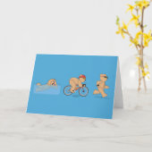 Grumpy Teds Triathlon Greetings Card Karte (Gelbe Blume)