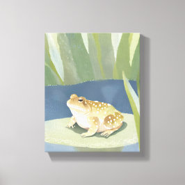 Grumpy Toad | Lilypad Pond Watercolor Leinwanddruck