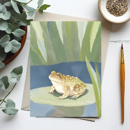 Grumpy Toad | Lilypad Pond Watercolor Postkarte