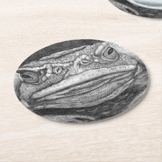 Grumpy Toad Runder Pappuntersetzer (Angewinkelt)