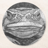 Grumpy Toad Runder Pappuntersetzer (Vorderseite)
