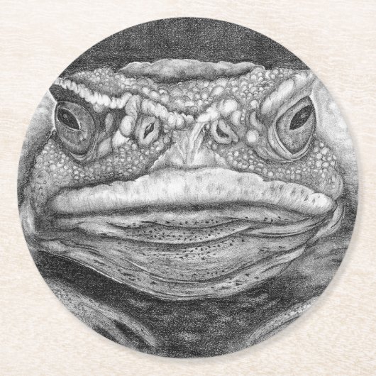 Grumpy Toad Runder Pappuntersetzer (Vorderseite)