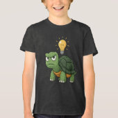 Grumpy Tortoise Kids Cartoon T-Shirt Tri-Blend Shirt (Vorderseite)