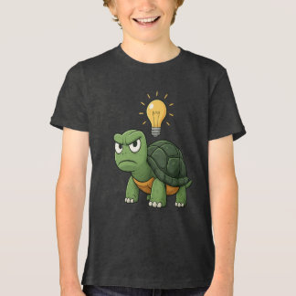 Grumpy Tortoise Kids Cartoon T-Shirt Tri-Blend Shirt