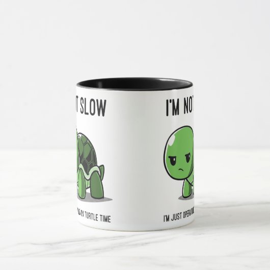 Grumpy Turtle Time Not Slow Funny Coffee Mug Tasse (Zentrum)