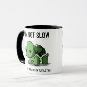 Grumpy Turtle Zeit Nicht Langsam Lustiger Kaffeebe Tasse (Vorderseite Links)