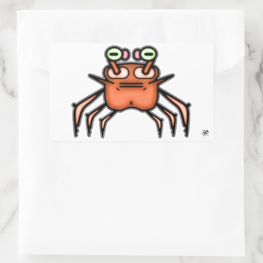 Grumpy ungerade crab v3 rechteckiger Aufkleber (Tasche)