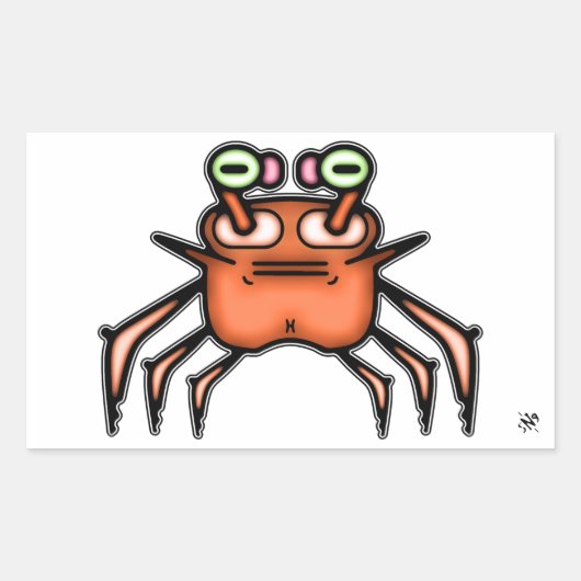 Grumpy ungerade crab v3 rechteckiger Aufkleber (Vorderseite)