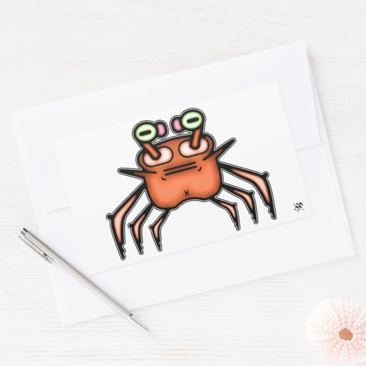 Grumpy ungerade crab v3 rechteckiger Aufkleber (Umschlag)