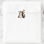 Grumpy Vampir Katze Halloween Runder Aufkleber (Tasche)
