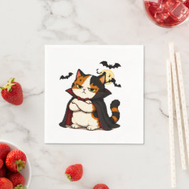 Grumpy Vampir Katze Halloween Serviette