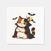 Grumpy Vampir Katze Halloween Serviette (Vorderseite)