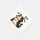 Grumpy Vampir Katze Halloween Serviette (Ecke)