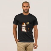 Grumpy Vampir Katze Halloween  T-Shirt (Vorne ganz)