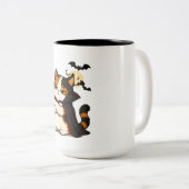 Grumpy Vampir Katze Halloween Zweifarbige Tasse (VorderseiteRechts)