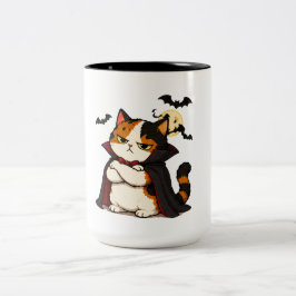 Grumpy Vampir Katze Halloween Zweifarbige Tasse