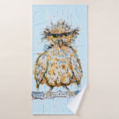 Grumpy Wet Owl Badehandtuch (Badehandtuch)