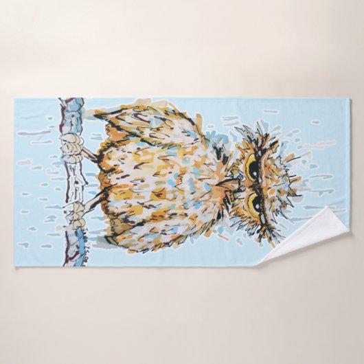 Grumpy Wet Owl Badehandtuch (Badehandtuch)