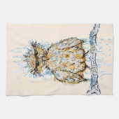 Grumpy Wet Owl Geschirrtuch (Horizontal)