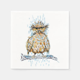 Grumpy Wet Owl Serviette