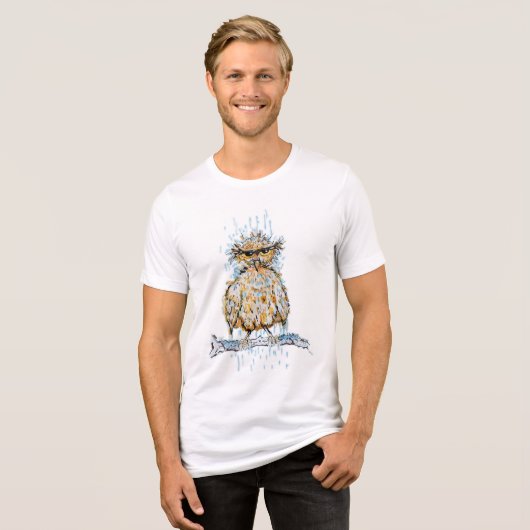 Grumpy Wet Owl Tri-Blend Shirt (Vorderseite voll)