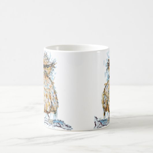 Grumpy Wet Owl Verwandlungstasse (Mittel)