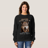 Grumpy Wolf Heaven Will mich nicht und Hells absch Sweatshirt (Vorne ganz)