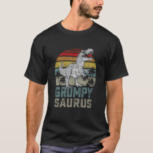 Grumpysaurus T Rex Dinosaur Grumpy Saurus Fathers T-Shirt