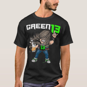 Grün 13 Metalhead (Schwarzes) T-Shirt