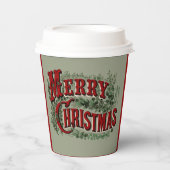 Grün 1876 Frohe Weihnachten Pappbecher (Vorderseite)