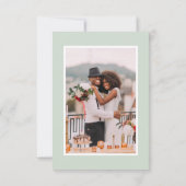 Grün | 2 Foto Moderne Kalligraphie Hochzeit Danke (Rückseite)