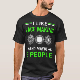 Grün 3 Personen, die Lacemaking Lacemaker T-Shirt