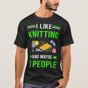 Grün 3 Personen Knittern Strick Knitter T-Shirt