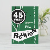 Grün 45 Jahr-Klassen-Wiedersehen-Einladung Einladung (Stehend Vorderseite)
