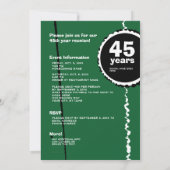 Grün 45 Jahr-Klassen-Wiedersehen-Einladung Einladung (Rückseite)