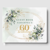 Grün 60. Geburtstag Boho Eukalyptus Gästebuch (Vorderseite)