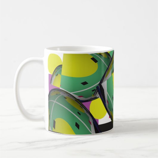 Grün Abstrakt 3 Kaffeetasse (Links)