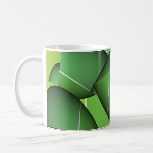 Grün Abstrakt Eins Kaffeetasse (Links)