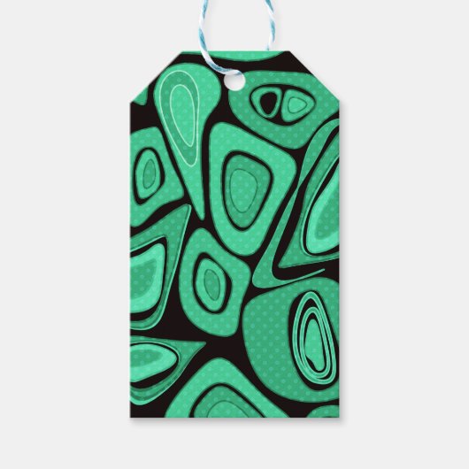Grün, abstrakt, Retro Geschenkanhänger (Vorderseite)