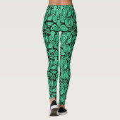Grün, abstrakt, Retro Leggings (Rückseite)